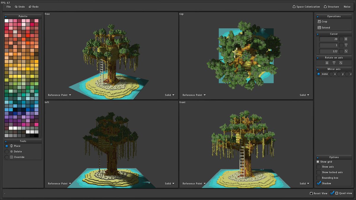 MartinGerhardy's tweet image. I've prepared the first release of my voxel editor as Windows release. Download at github.com/mgerhardy/engi…
#voxel #indiedev #voxelgamedev #gamedev #screenshotsaturday