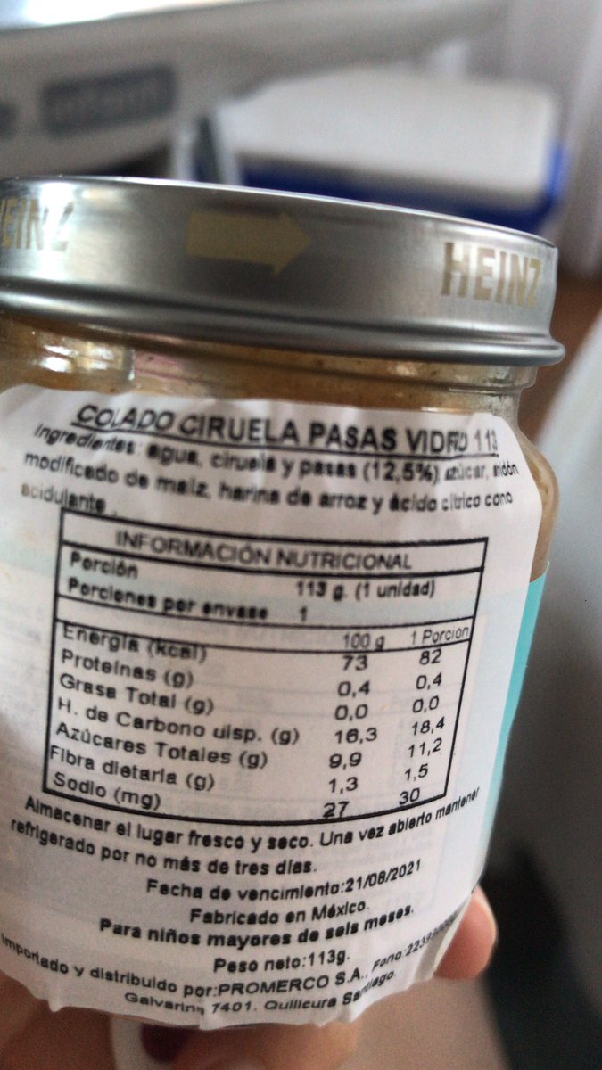 pilarmartignoni's tweet photo. @ColadosHeinzVE cómo es posible que sus colados contengan azúcar ? Por recomendación de OMS los lactantes no deben consumirla y tampoco sal, que también sus colados tienen https://t.co/FLviBa3uEq