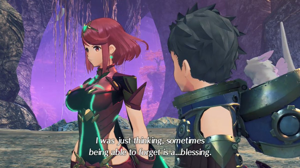 Man this is definitely one of my favorite parts in chapter 3 especially after Torna. Vandham talks about the life cycle of a blade and Homura in contrast to Rex finding it sad thinks that being able to forget can be a blessing  #Xenoblade2