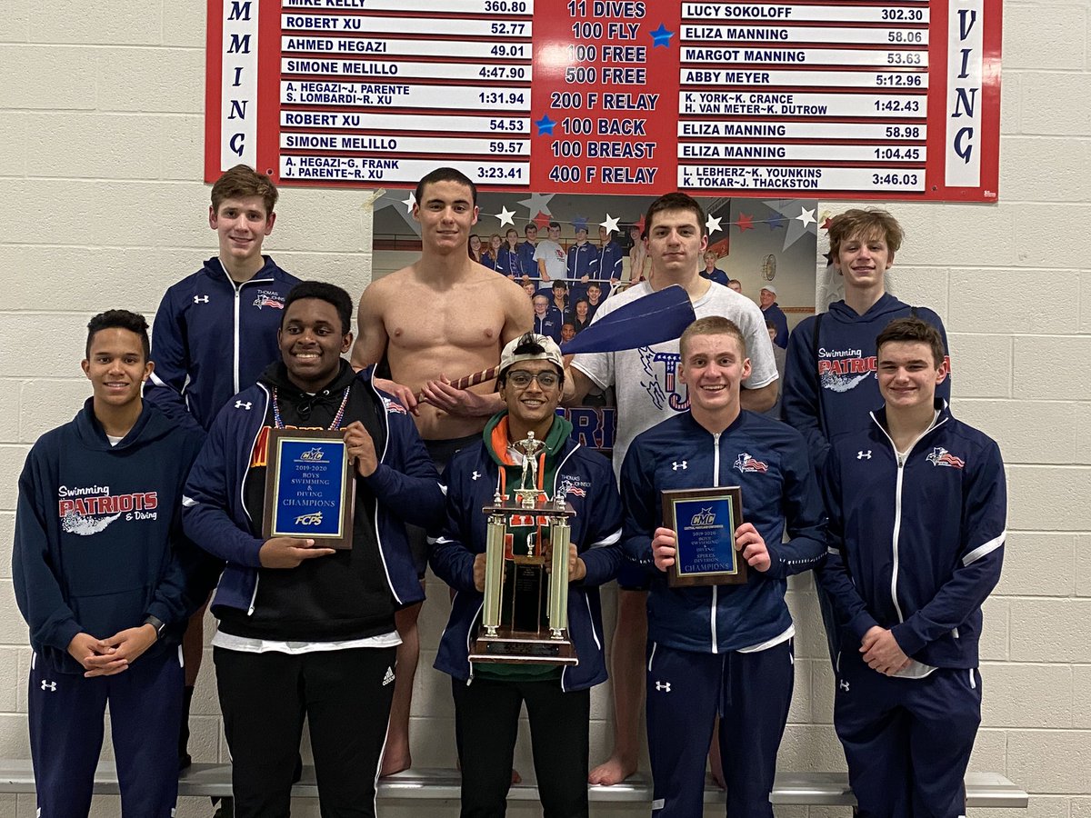 TJ_PatriotsAD's tweet photo. Congratulations to our Boys’ Swim team on winning the CMC Spires, Overall CMC, and FCPS Championships! #PatriotPride @GTJHSAthletics @tj_patriot @AthleticsTj @FCPS_GTJHSPrin https://t.co/HcgiDPiqkb