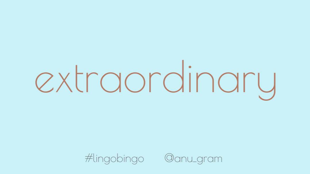 Today's word is 'Extraordinary', to describe Anne Hathaway's performance in Modern Love. Holy shit #lingobingo