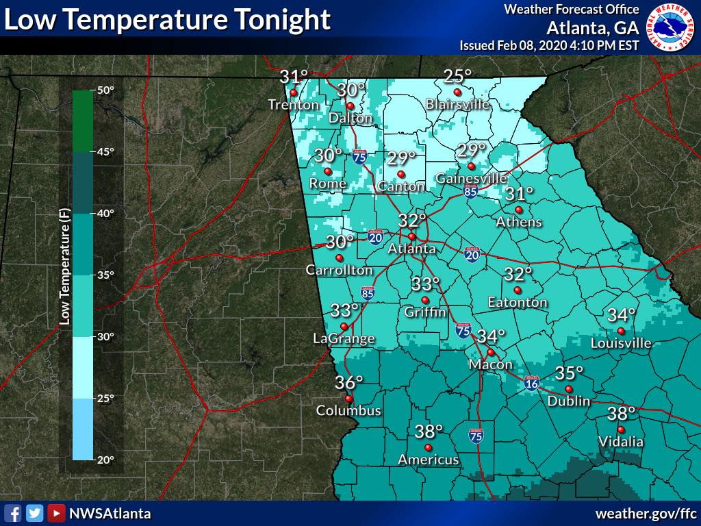 ForsythCountySO's tweet photo. The latest update from the NWS indicates temps are expected to drop near or below freezing tonight allowing the melting snow to refreeze, creating black ice on the roadways. We continue to encourage you to stay off the roadways tonight &amp; into the early morning. #StaySafeForsyth https://t.co/krQ557ruRy