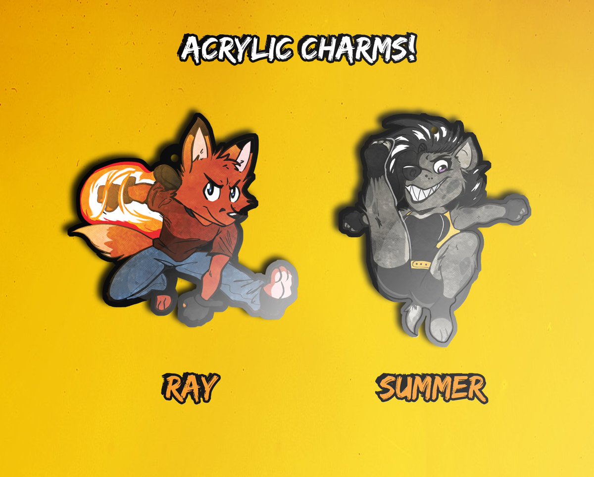 RayFoxTheComic's tweet photo. Along with this announcement, comes new #rayfox merch at https://t.co/OtJpPNZHAg! There's only 25 Ray and Summer Charms all together for this first batch so grab em while you can! https://t.co/NuUpI537GV
