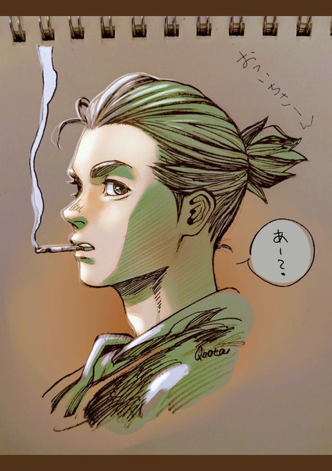 ?一服先生
?先日の眼鏡兄さんの、没になった線画。 