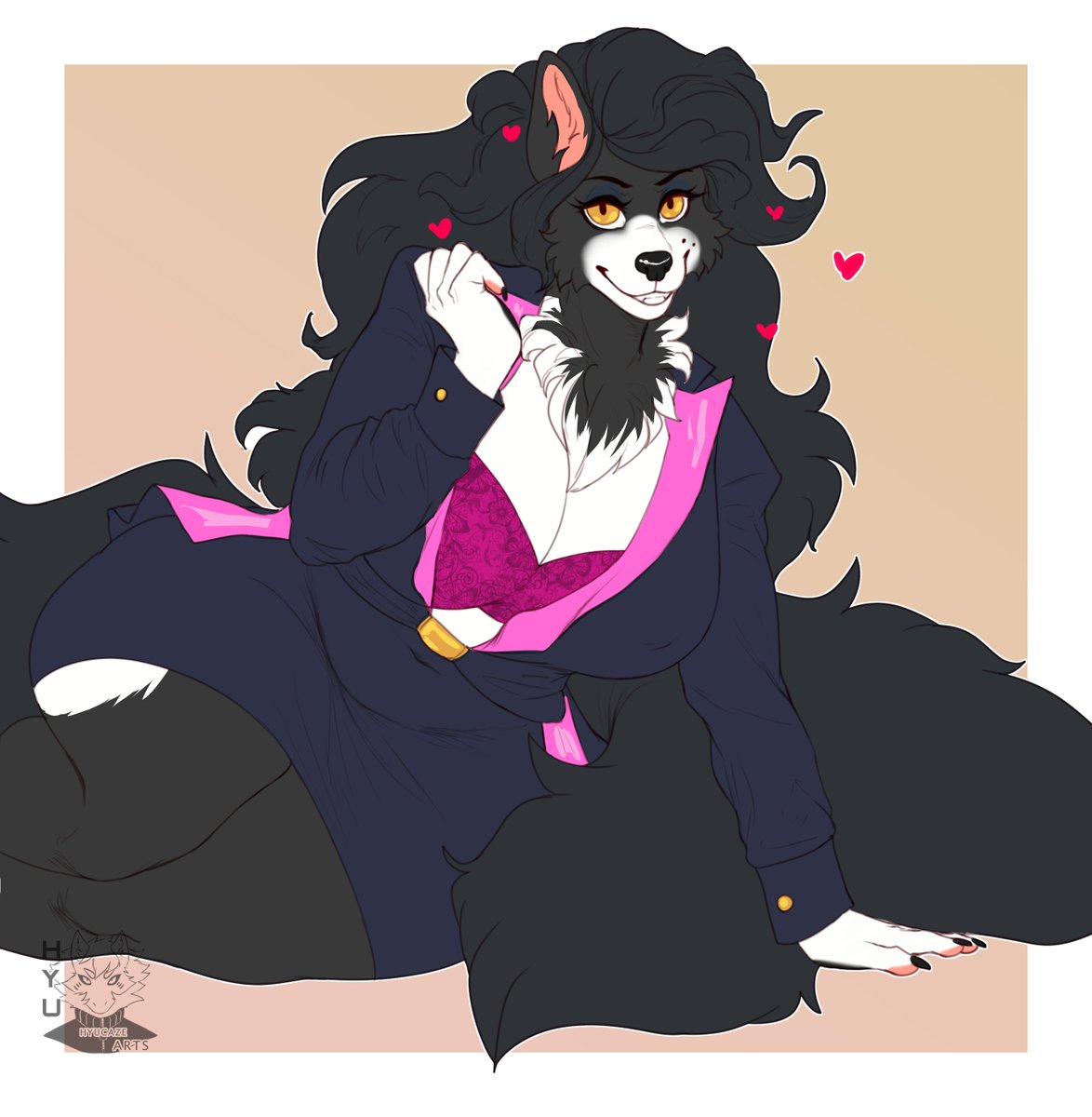SiaWaifu's tweet photo. A Lady Wolf who means business. ;3  Art by @hyucaze #furry #furryart #furryfandom https://t.co/AkH7UYRt5L