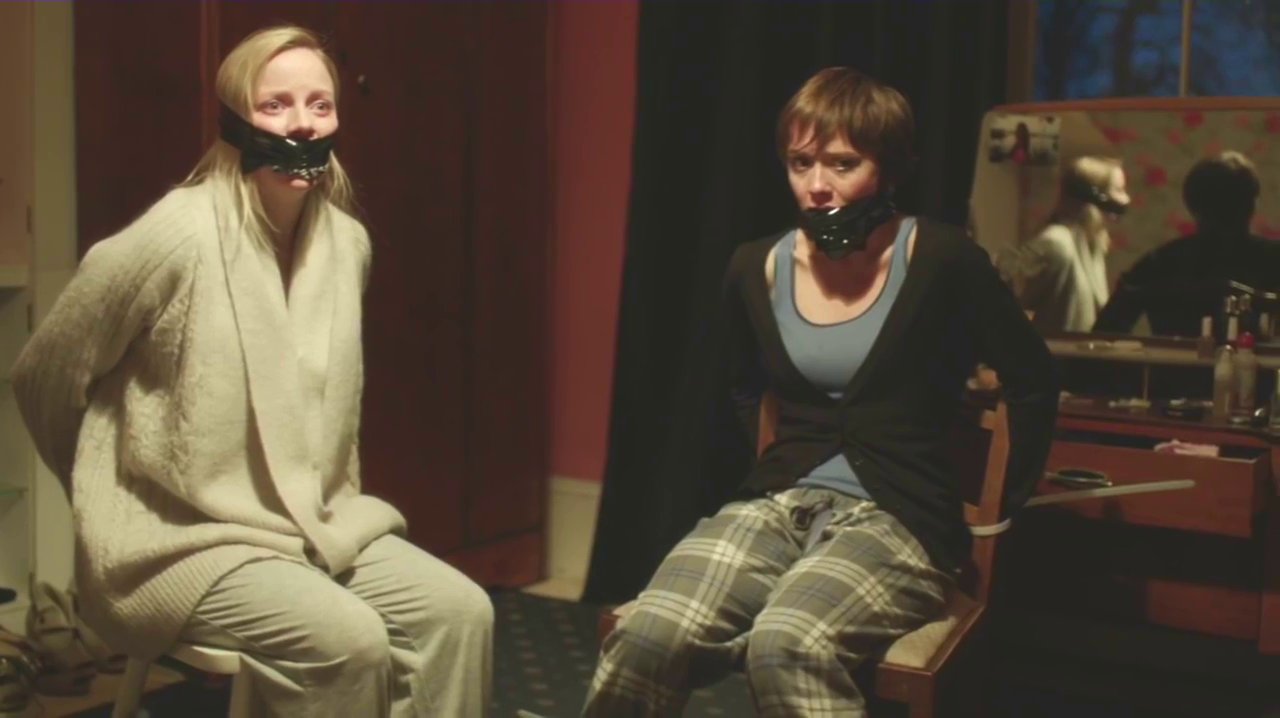 british bound damsels Alexandra Moen & Laura Pyper #bound and #gagged in  the British crime show Luther. The stuff gagging could have been done way  better but TV shows rarely