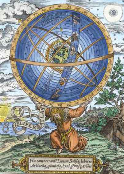 Atlas was punished by Zeus to hold the celestial sphere on his shoulders until the end of time.He had seven daughters who spent their days dancing around the Tree of Life and its golden apples of immortality guarded by a serpent http://www.atlanteanconspiracy.com/2008/07/atlas-33-tree-of-life.html