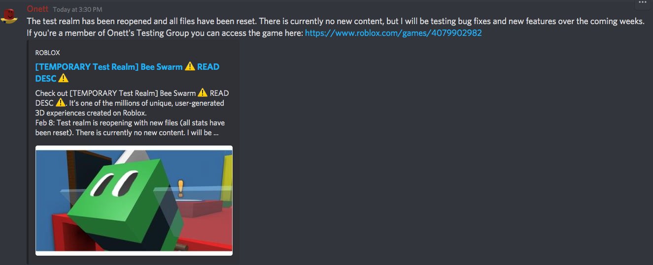 Bee Swarm Leaks On Twitter The Test Realm Has Been Reopened And All Files Have Been Reset There Is Currently No New Content But I Will Be Testing Bug Fixes And New - onett roblox password