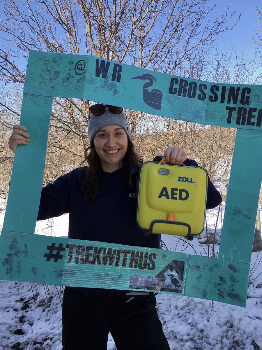 WRCrossingTrek's tweet photo. Did you know we’re equipped with two AEDs in our mobile RVs? Our medical teams are keeping trekkers safe as they tackle up to 65kms of trails in #WaterlooRegion over the next 24 hrs!

Shoutout to @Peel_Paramedics’ #AED loaner program for helping us out this year!

#trekwithus https://t.co/2s2WagsX1c