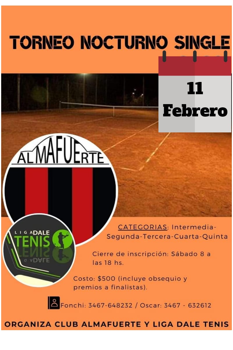 Club_Almafuerte's tweet photo. 📌#Tenis | #Reprogración - Debido a la abundante caída de agua en los últimos días en nuestra localidad y la región, el Torneo Nocturno de Single dará inicio el próximo martes 11. Las inscripciones siguen abiertas. Más información a los siguientes contactos:🎾⬇️🎾⬇️🎾⬇️ https://t.co/D8FgxhxvqG