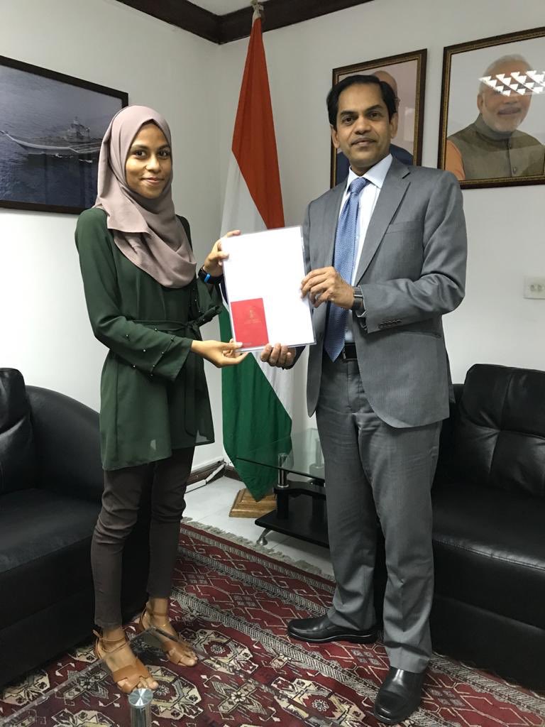 HCIMaldives's tweet photo. We extend to Ms. Mariyam Ajila, Project Officer at Ministry of Fisheries, Marine Resources and Agriculture @MoFMRAmv, our best wishes as she prepares to attend the @ITECnetwork Certificate Course in ‘Fertilizer Quality Control’ at Rashtriya Fertilizers Limited, Mumbai
@ZahaWaheed https://t.co/F3PpwZNORO