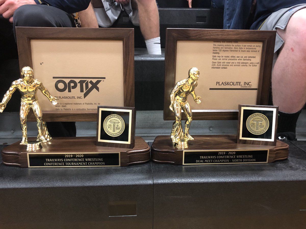 Dual champs and conference champs 2020. Congrats coach Thom, assistant coaches and wrestlers