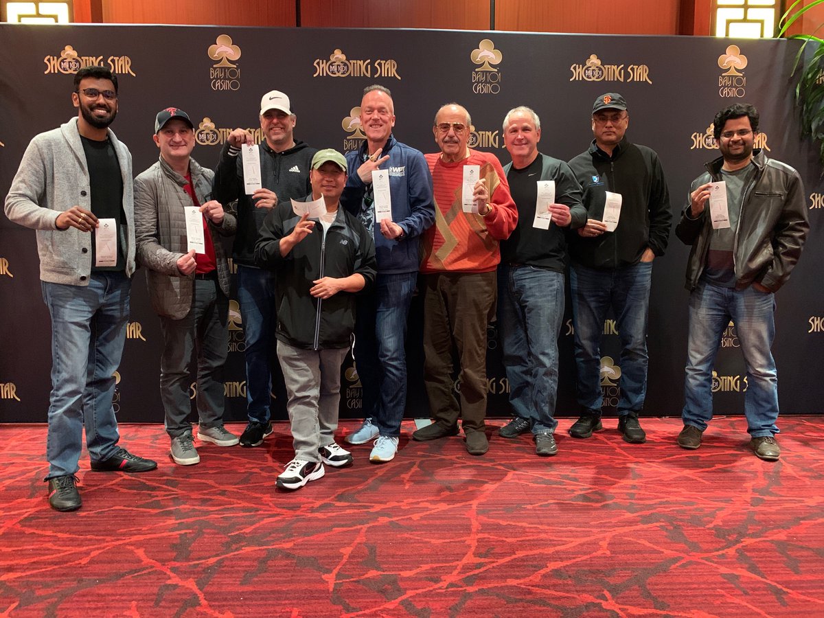 Bay101Casino's tweet photo. Here are today’s @Bay101Casino Shooting Star 9-$5,200 satellite winners including @DanCasetta and @FlyinLyons. A few more Megas left to go, see https://t.co/tTtaHrrqyF for more information and dates. https://t.co/RGnIScVdKC