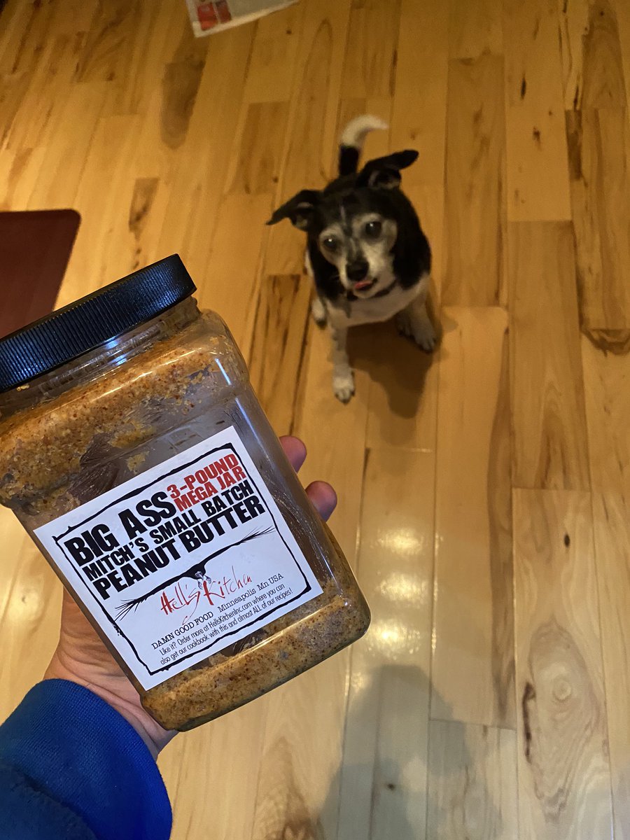 kevinjzabel's tweet image. TFW you’re dog sitting for the weekend and you introduce the doggo to @HellsKitchenMN peanut butter.