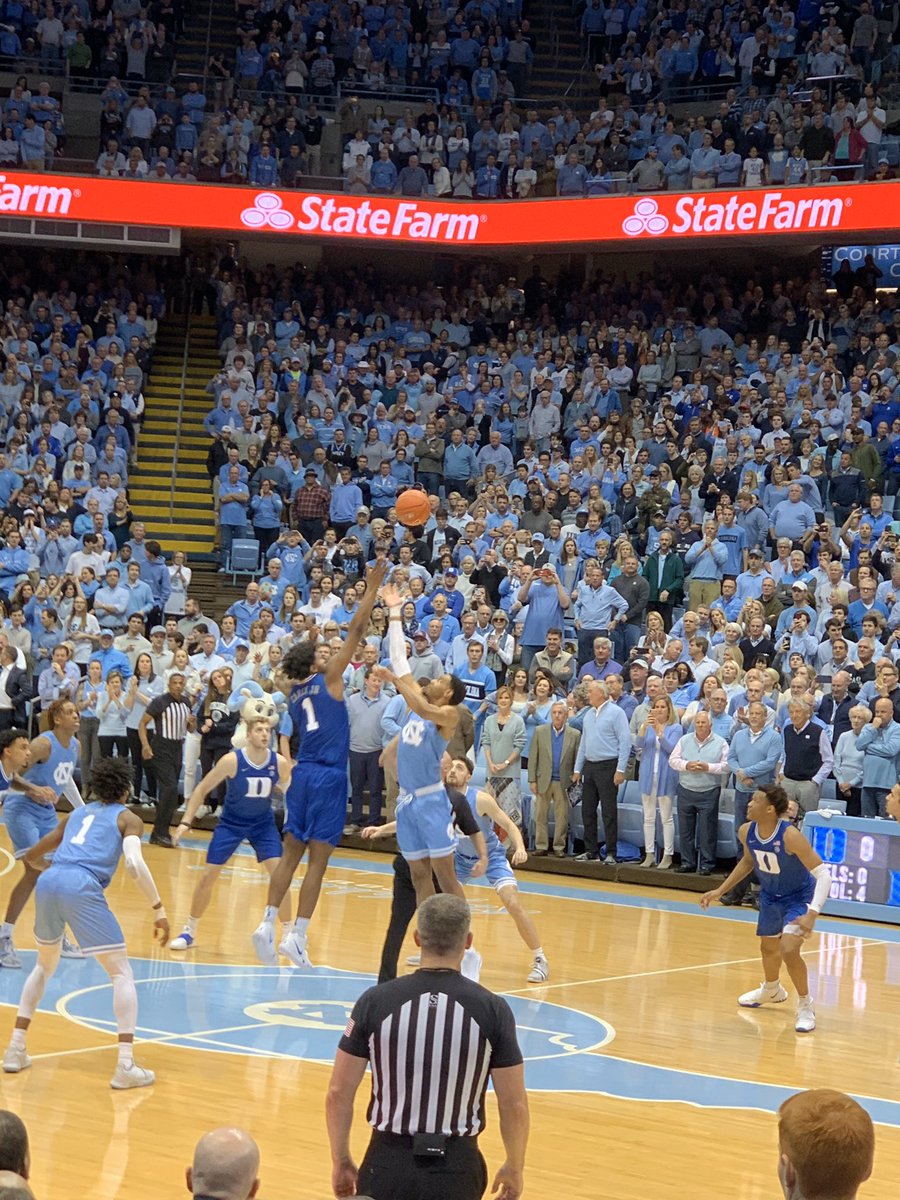 CoachBanghart's tweet photo. UNC vs Duke. It just doesn’t get any better than this. Even on nights like tonight 💔. Behind you always, fellas (literally) 💙👣 
#theBetterBlue https://t.co/iZyjMjhXRS