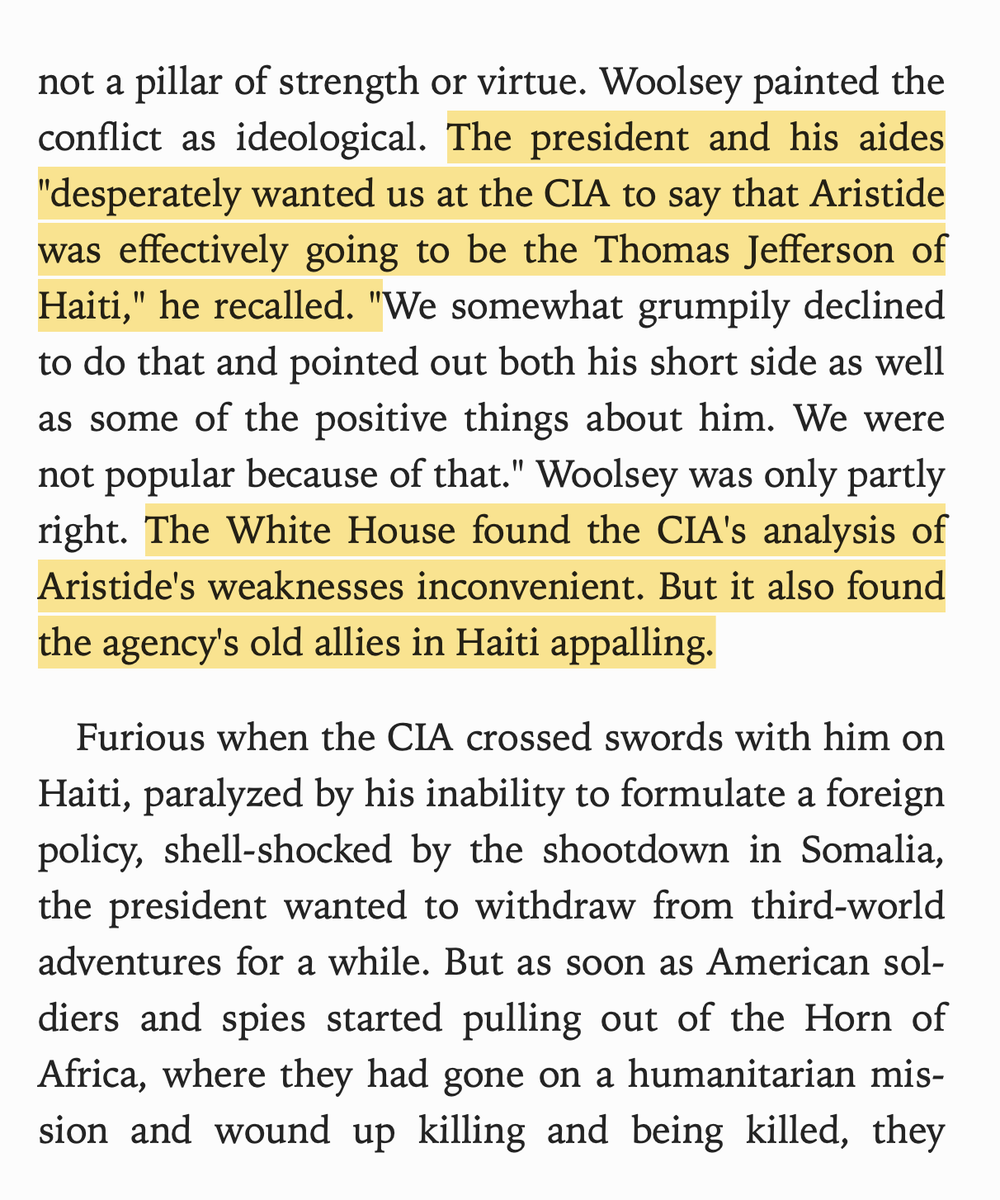 US built a Haitian intelligence service that did nothing but destroy its enemies and sell cocaine. They then decided to overthrow their own agents.