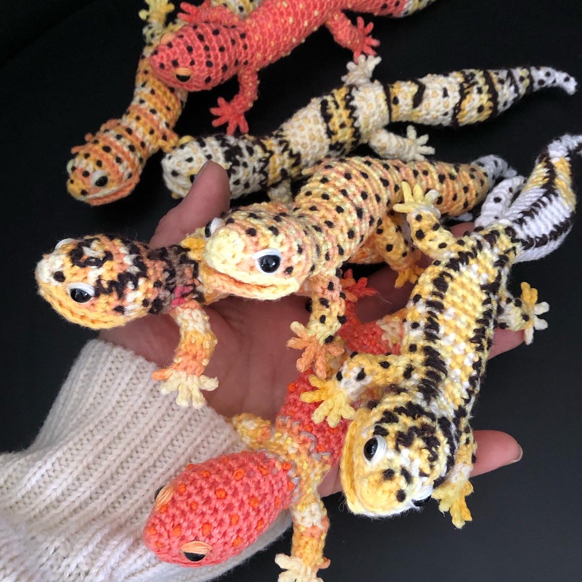 リニューアルした編み図 色んな子が生まれたよ🦎 まだまだたりない