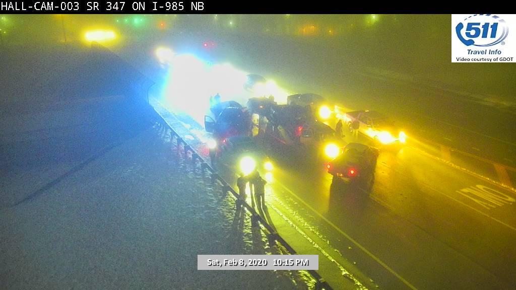 Friendship Road (GA 347) at I-985 is shut down due to a 8 vehicle accident. Reports coming in are that the bridge is iced over.