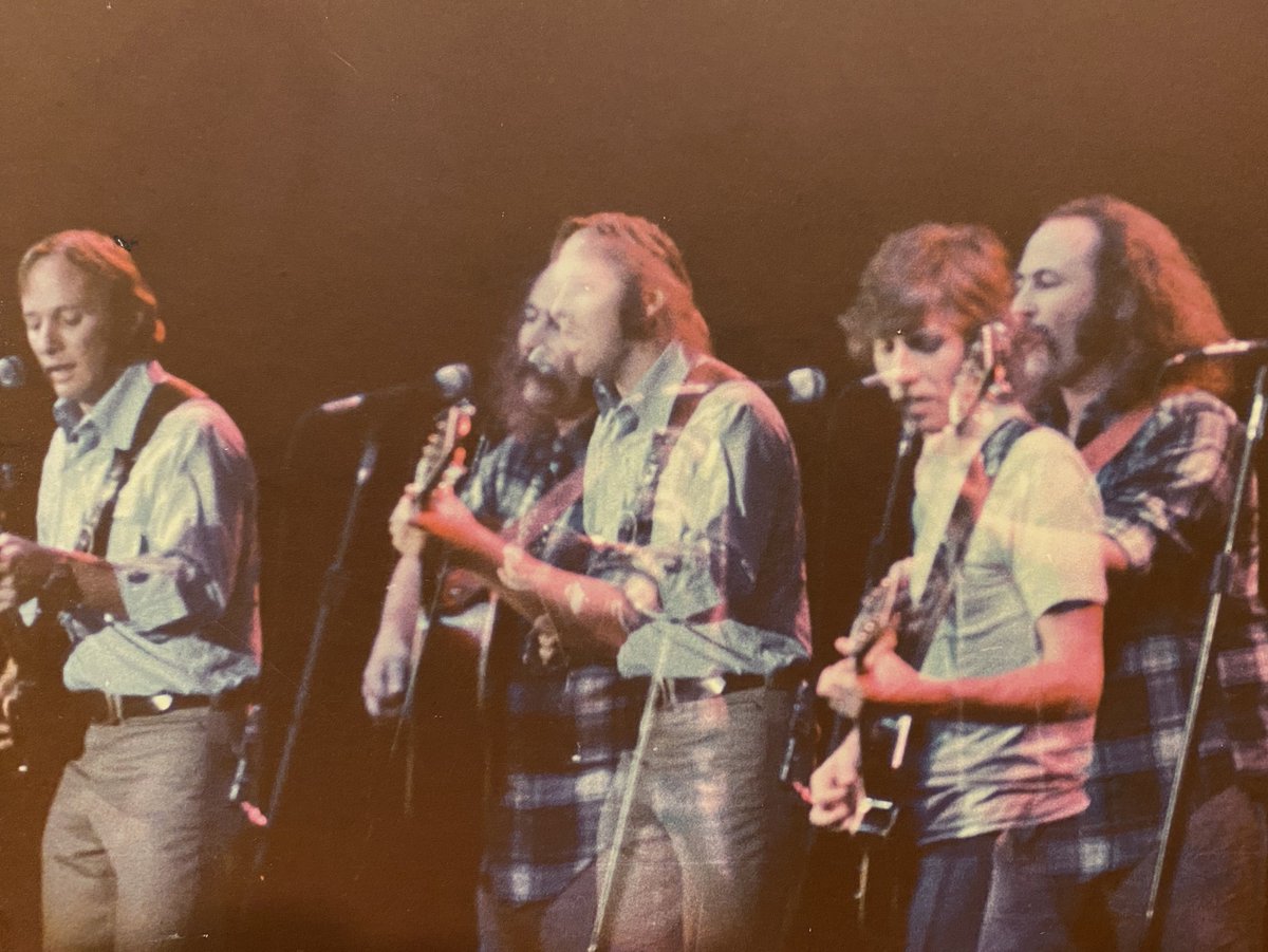 My friend Susan Gantz showed us some photos she took from #crosbystillsnash show October 28, 1977 from Lincoln NE. This one is an Interesting double exposure.