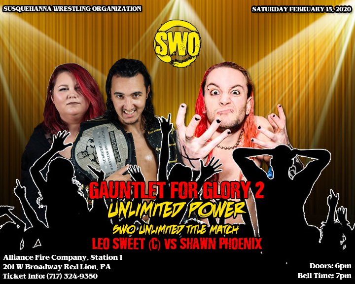 SWOprowrestling's tweet image. ONE WEEK AWAY

#swo #gauntletforglory #royalrumble style match! 

2/15
201 W Broadway 
#RedLion #PA
Doors open at 6pm

Featuring:
@tim_baublitz 
@AlanClayball 
@evanmdemorest 
@Tommy_Too_Tone 
@CrispyyyClayyy 
And more!

Come on out and #supportindywrestling #defendindywrestling