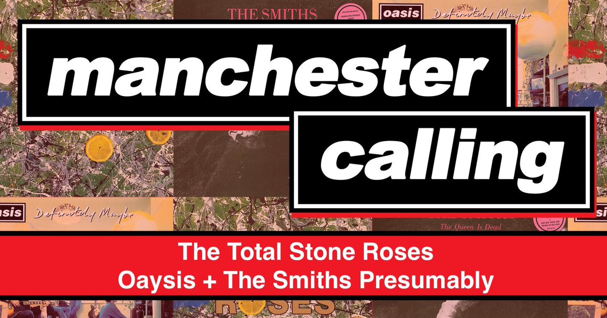 The Smiths Presumably (@morrisseyindeed) on Twitter photo We are playing London on Saturday 4 April 2020. We’re joined at <a href="/TheGarageHQ/">The Garage</a> by our friends <a href="/TotalStoneRoses/">Total Stone Roses</a> & <a href="/oasistribute/">Oaysis</a> for a mighty night of Manchester anthems 🎶, so book 🔜 and we’ll 👓 you there 🌼.
🎫 alttickets.com/the-total-ston… We are playing London on Saturday 4 April 2020. We’re joined at <a href="/TheGarageHQ/">The Garage</a> by our friends <a href="/TotalStoneRoses/">Total Stone Roses</a> & <a href="/oasistribute/">Oaysis</a> for a mighty night of Manchester anthems 🎶, so book 🔜 and we’ll 👓 you there 🌼.
🎫 alttickets.com/the-total-ston…