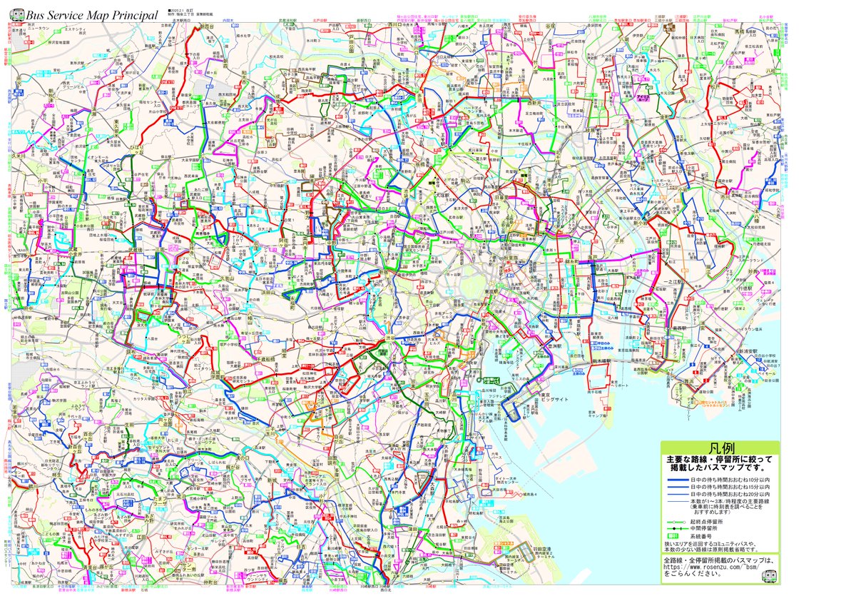 Yukai3chome على تويتر Bus Service Map 東京23区 周辺の主要バス