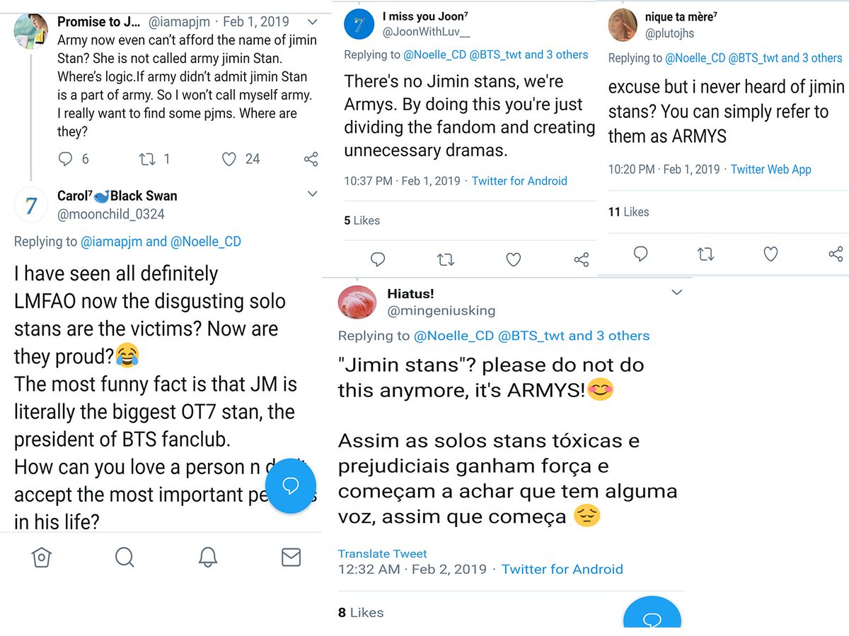 4. Removing the existence of fandoms that can strongly support JiminMany Army harassed a journalist when she used the word ‘Jimin stan’. Can you believe that this only happened one year ago?