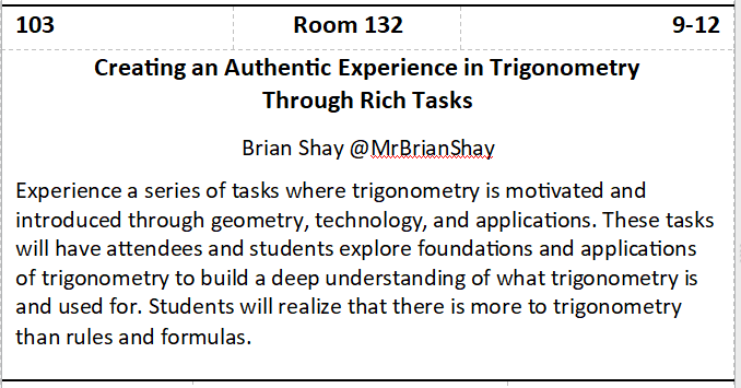 Find out how to really motivate students in Trigonometry with local San Diego star teacher <a href="/MrBrianShay/">Brian Shay</a> on 2-29-2020. No need to get a sub... it's Saturday math with friends! Register at: gsdmc.org