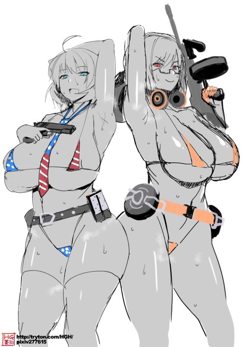 本日の画像:1911&amp;トンプソン
1911をMOD3にした勢いで描きました 