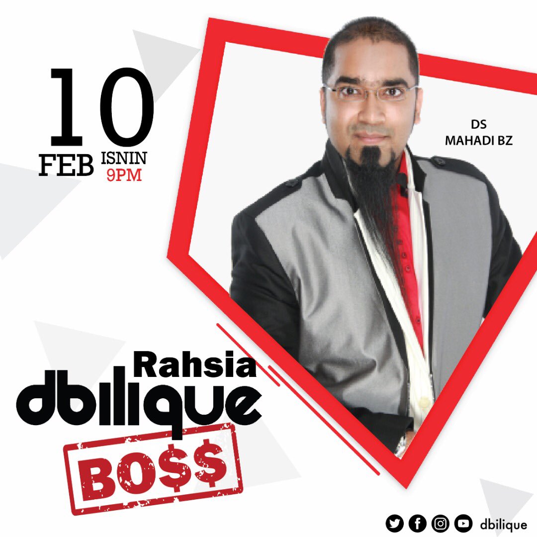 DBilique's tweet photo. Episode #4 Rahsia Dbilique Boss (Isnin) , 9pm di YouTube Dbilique TV bersama Ds Mahadi ๐คฉ
#secretsuccess #dbiliqueboss #rahsia #bizsuccess #entrepreneurship #entrepreneurlife #usahawan #rahsiadbiliqueboss #dbilique https://t.co/TlhhPjDBvM