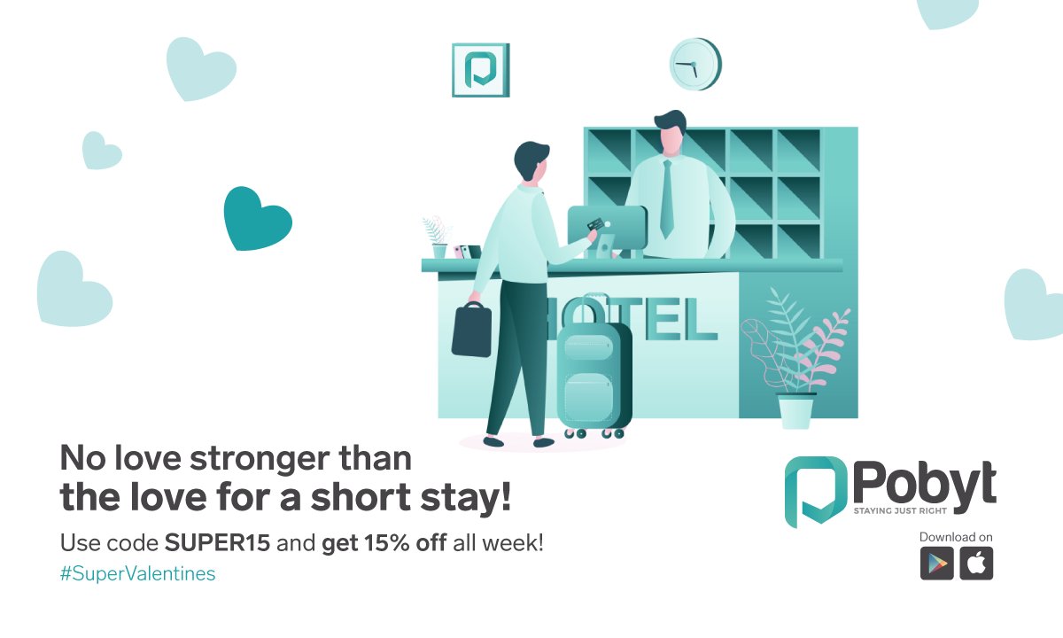 Pobytapp's tweet photo. If there is any love that is Super strong, its the one for a SUPER stay!

Book hourly hotels in #Hyderabad, #Bangalore, #Vizag, #Vijayawada, #ArakuValley and #Tirupati.
Use code SUPER15 and get 15% off 
Download the app :https://t.co/IXbf0g4lsR.

#SuperWeek #HourlyHotels https://t.co/LB8YEbrJuu