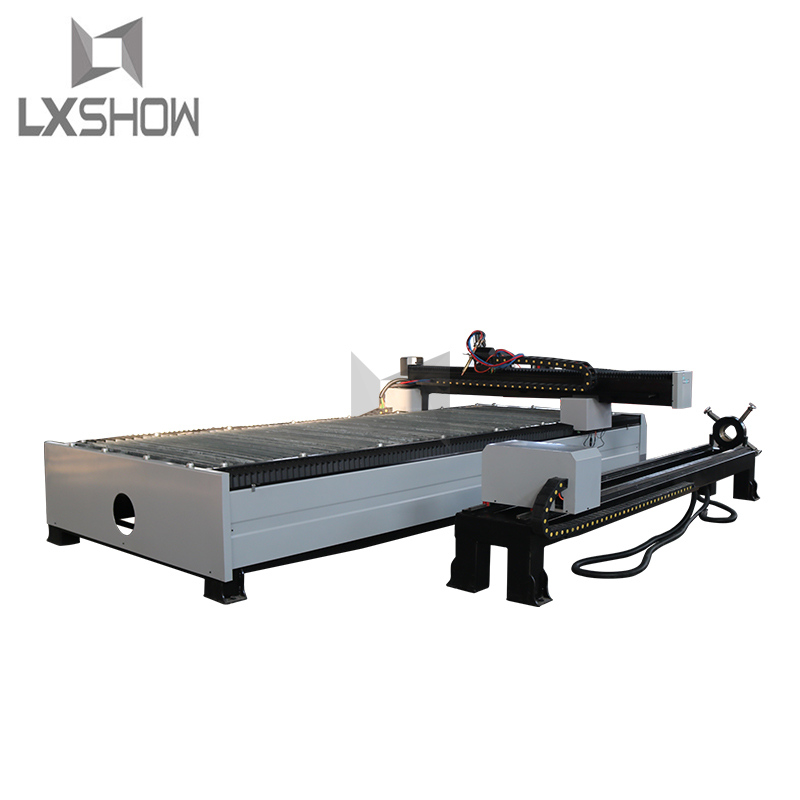 lxshowlaser's tweet image. Metal Square tube Round tube plasma cutting machine 1325 1530 with rotary device has the distinguished characteristics of wide applications and modern design. #plasmacuttercnc #plasmacutcnc