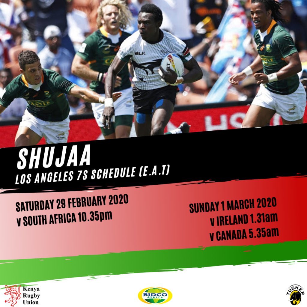 I’m planning to go for the #LA7s #Rugby7s & support the @KenyaSevens 🇰🇪

Any Kenyans in LA? Or planning to go there? 

Looking for a crew. Hit me up! 

Cc @CarolRadull @cinjera @andrewopede @LarryAsego @Willyambaka