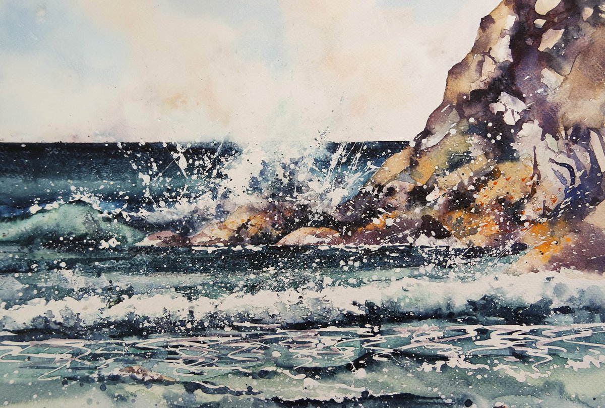 Well its blowing a hooley outside , keep safe everyone x

#watercolour #storm #seascape #waves #movement #BigArtBoost #painting #watercolourpainting #sea #beach #winterstorm #watercolor #movement #sea #weather #devon #Cornwall #crashingwaves  #painting #art #artist #paint