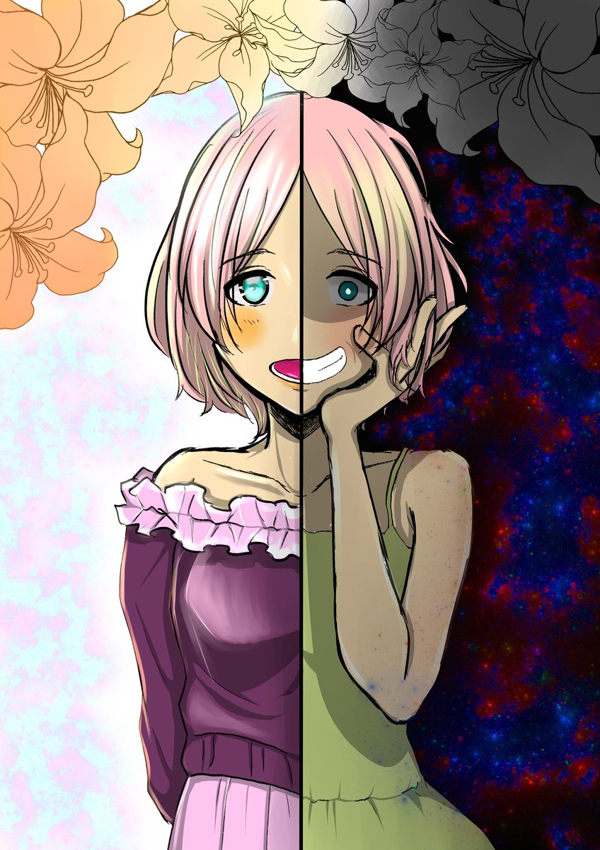 花咲モモ イラスト 裏表ある女の子