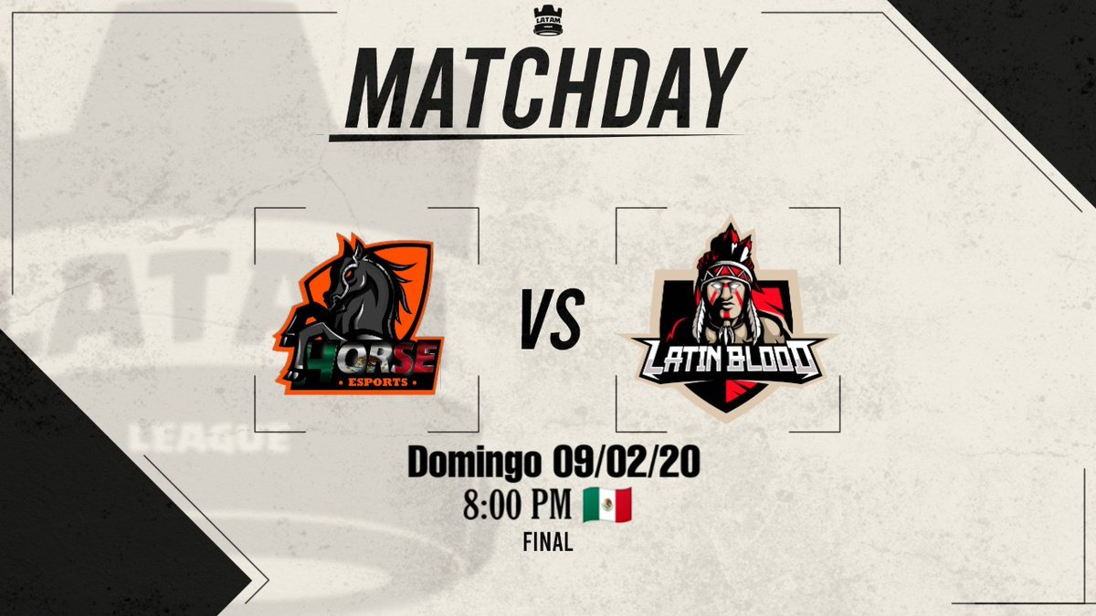 ⚠️Gran Final⚠️
Estamos aunas horas de que termine está edición 😱, dos equipos de gran nivel luchando por el primer lugar 🏆.

⚔️@HorseAcademy_GG vs @Team_LatinBlood

¿Quién se llevará el premio a casa?
No se pierdan este gran partido. 
Mucha suerte a los dos equipos🥳💪🏻