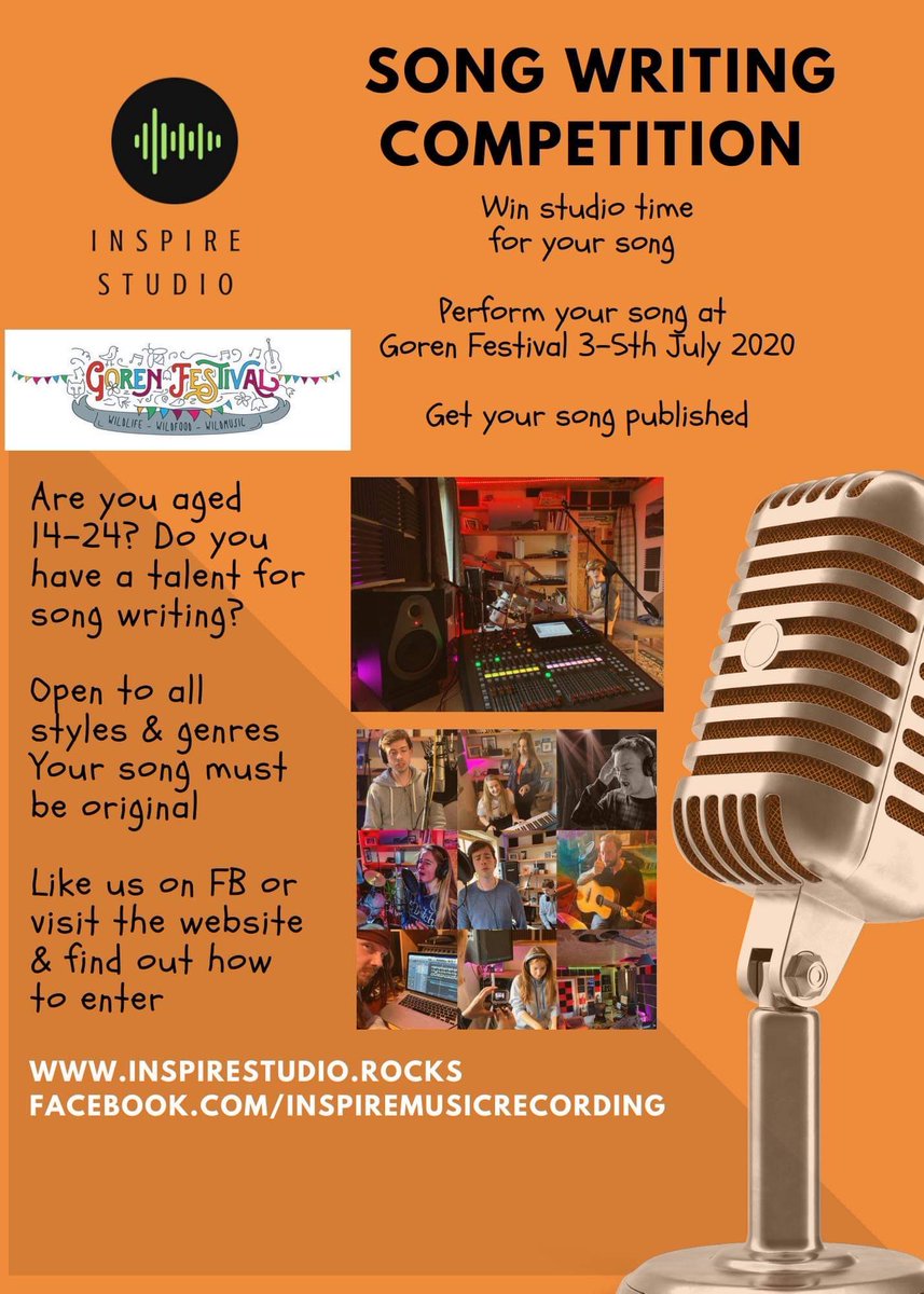 Check out this Song Writing Competition and get your music recorded, published and performed @GorenFestival in @eastdevon Devon @Jamming_Station @soundlaunch @TurningTidesCIC