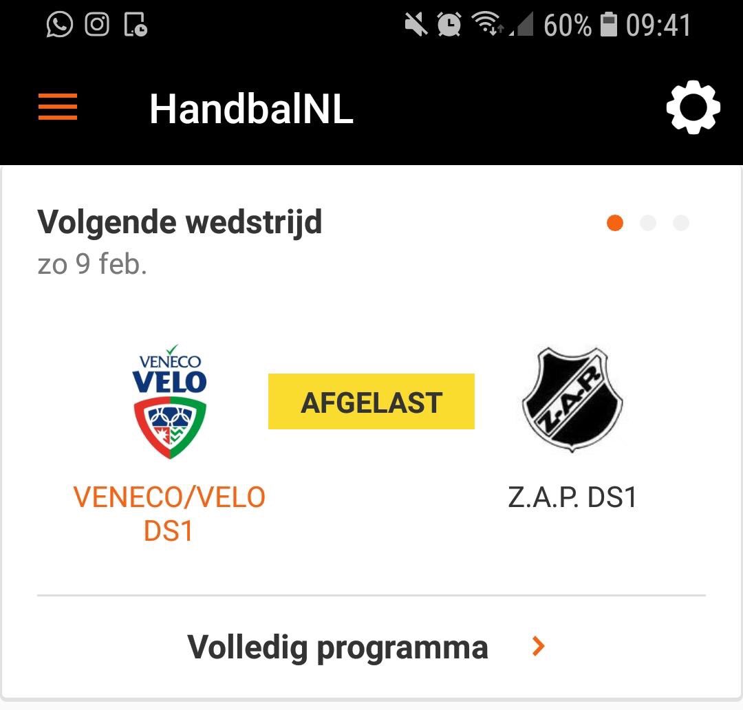 LETOP: wegens de weersomstandigheden is de wedstrijd van DS1 afgelast.