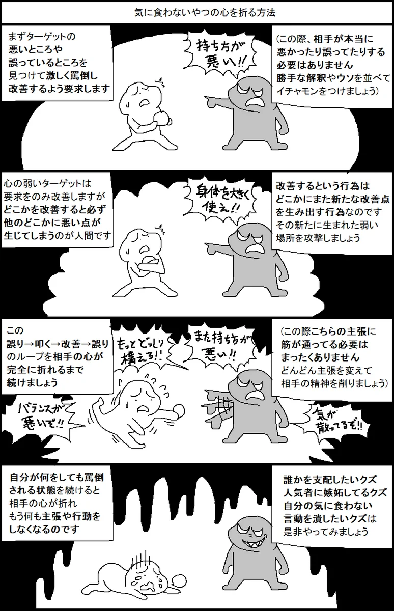 気に食わないやつの心を折る方法。…これまさにパワハラでは？