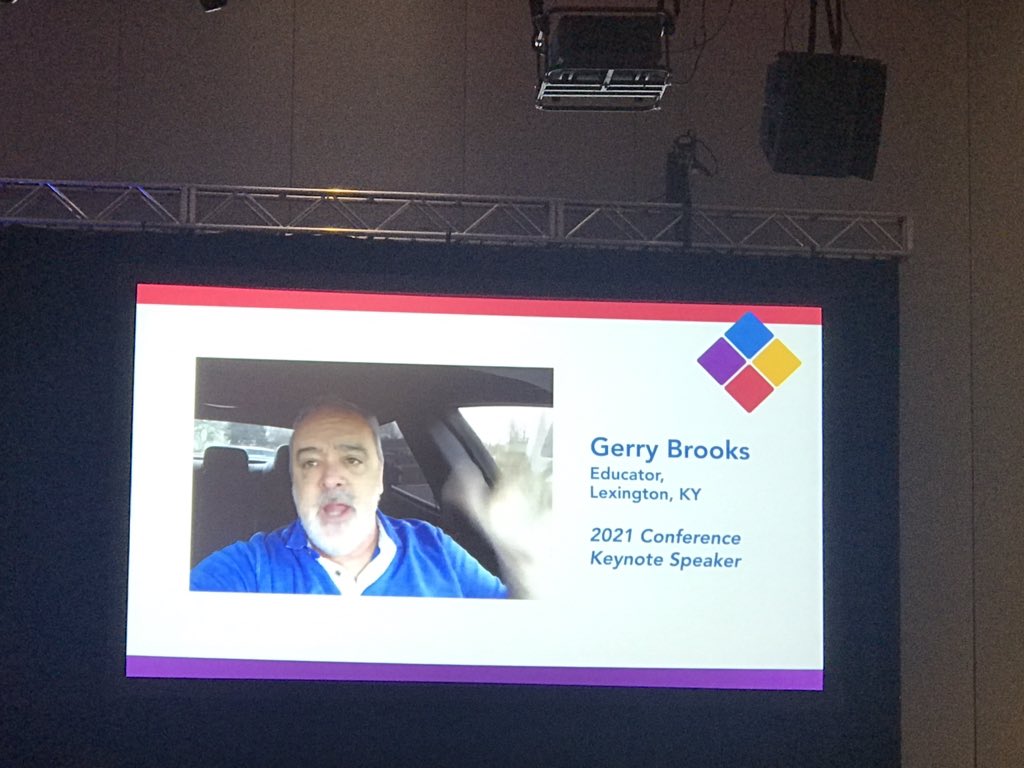 Carla270's tweet photo. You know it's a great conference when @gerrybrooksprin sends an opening video for you!! #NCCBUS @CPSredhounds @corbinschools https://t.co/x9CIjEAV1k