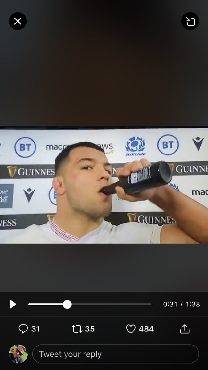 What the fuss about <a href="/EllisGenge/">Gengey</a>’s interview? He has just played a match, in terrible conditions and WON. He’s a rugby player not a politician. Judge him on his rugby not his interviews.

Also, who says he was drinking anything alcoholic!!? Nice to see some personality. 👏👏👏