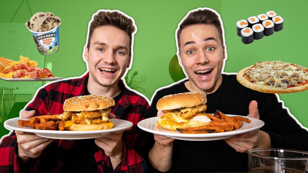 TheSBrothers's tweet photo. Neues video online! Wir essen 1 Tag lang wie ein Zuschauer! Was dabei raus kommt seht ihr jetzt! Es war auf jeden Fall ein XXL Chickenburger dabei🤤 link zum Video: https://t.co/kcz7WrchU2 https://t.co/cNWR61gwqg