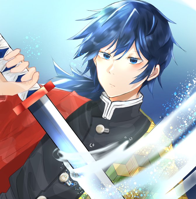 あっぷるてぃー🍎_(┐「ε:)_大学生さんがTwitterに投稿した冨岡義勇(鬼滅の刃)のイラスト。