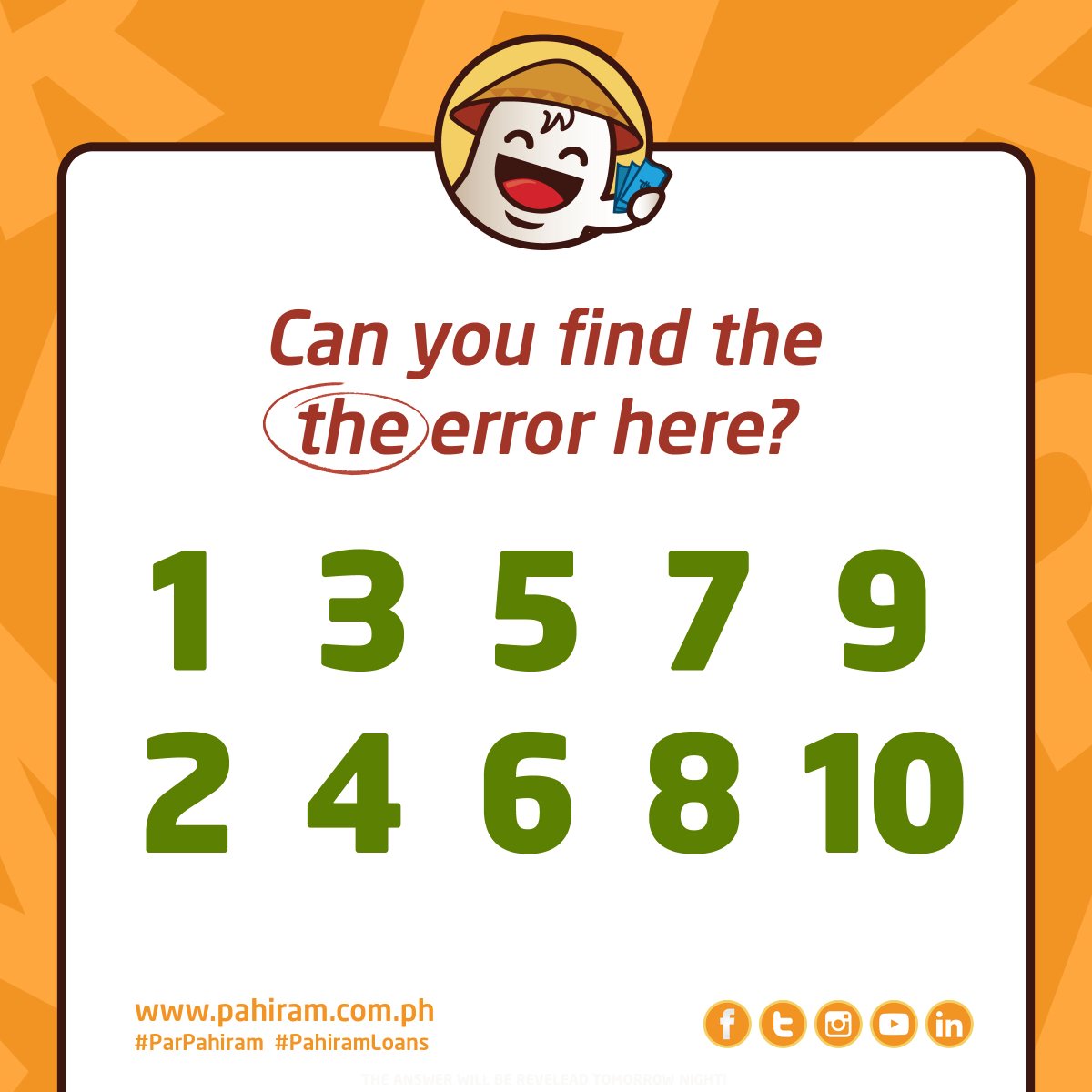 PH_Pahiram's tweet photo. BRAIN TEASER: Did you get this 😄😄??

Don't forget to like👍🏻, share✍🏻 and follow😍 us.

#BrainTeasersniPar #ParPahiram #PahiramLoans #SayNoToPredatoryLoans #LowInterestLoans #LoansforPinoy #Loansph #LoansWithaHeart #LoansForYouandMe #heretohelp https://t.co/TbmNldzAxq