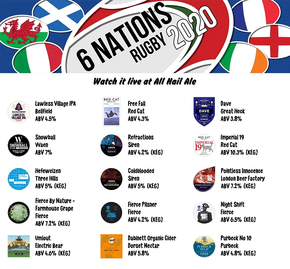 We're showing the rugby today 🏉On the bar today! Beer Board: goo.gl/g9kvqt #6Nations @TheBellfield @RedCatBrewing @GreatHeckBrew @SuetheBrew @SirenCraftBrew @threehillsbrew @fiercebeer @ED_CAMRA #RealAleFinder #allhailale