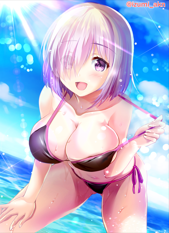 マシュ・キリエライト(Fate) 「肉の日の水着マシュちゃんです #肉の日 #FateGO #FGO 」|泉水茜のイラスト