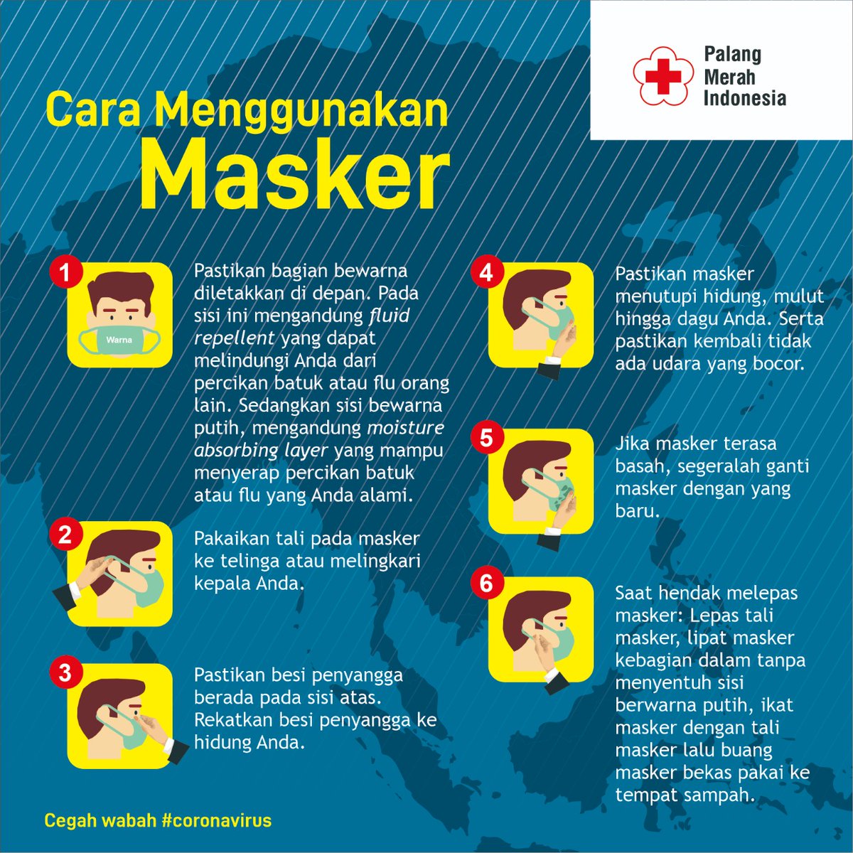 palangmerah's tweet photo. Masih debat soal cara pakai masker yg benar seperti apa? Coba cek lagi informasinya. Yg perlu diingat adl penggunaan masker hanya utk orang sakit, sedang merawat orang sakit &amp; digunakan oleh para petugas medis. Jadi jangan gara2 #CoronaVirus, langsung panik &amp; borong masker. 😁😁 https://t.co/oJT7Um0kqI