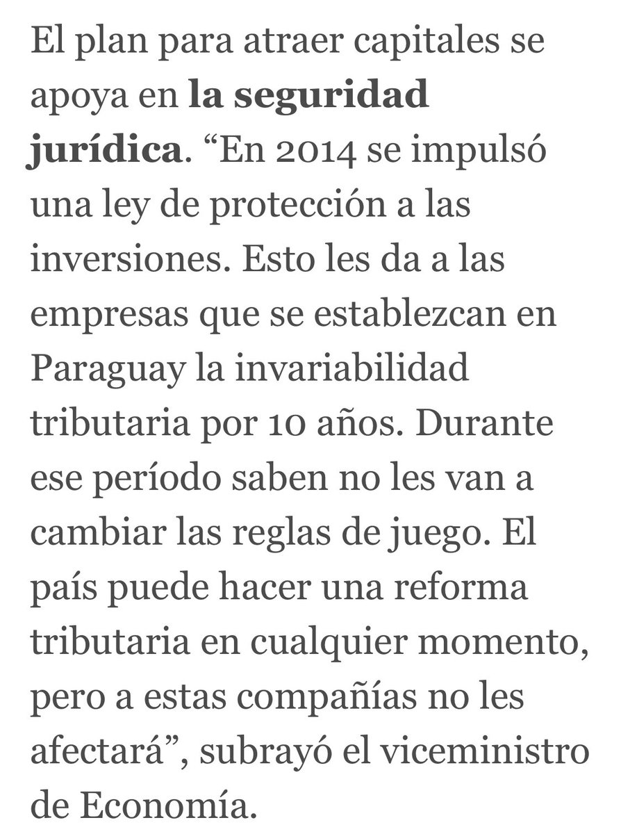 juancholamarque's tweet image. Ley de proteccion a las inversiones. 10 años de invariabilidad tributaria. Reglas de juego claras y sostenidas. #Paraguay #InversionesExtranjeras