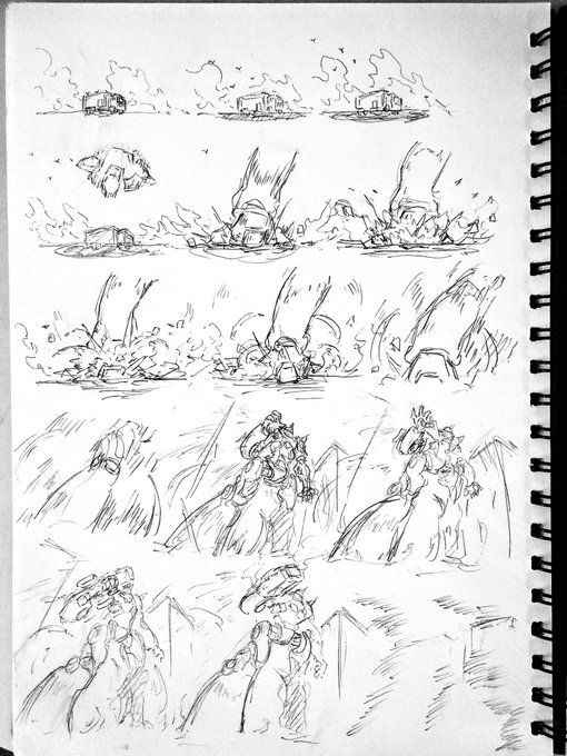 Key sketches for the rough animation 