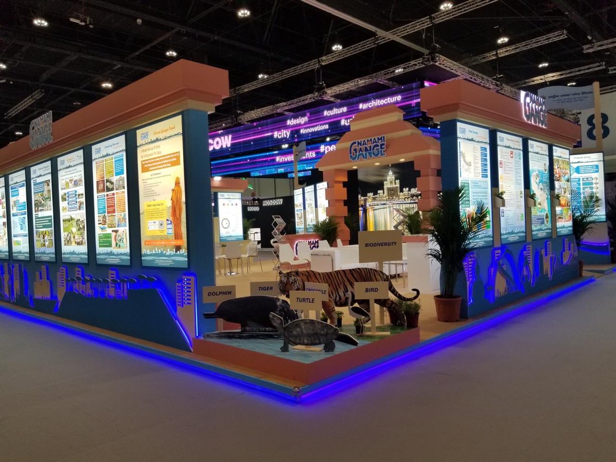 cleanganganmcg's tweet photo. The #NamamiGange pavilion at #WUF10 at Abu Dhabi, UAE. https://t.co/JOyjMPuh4j